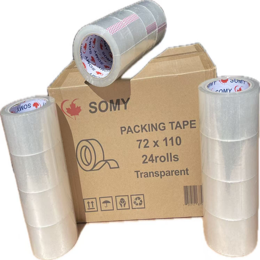 Clear Industrial Packing Tape – 3" x 110 Yards, 2 Mil, 24 Rolls/Box