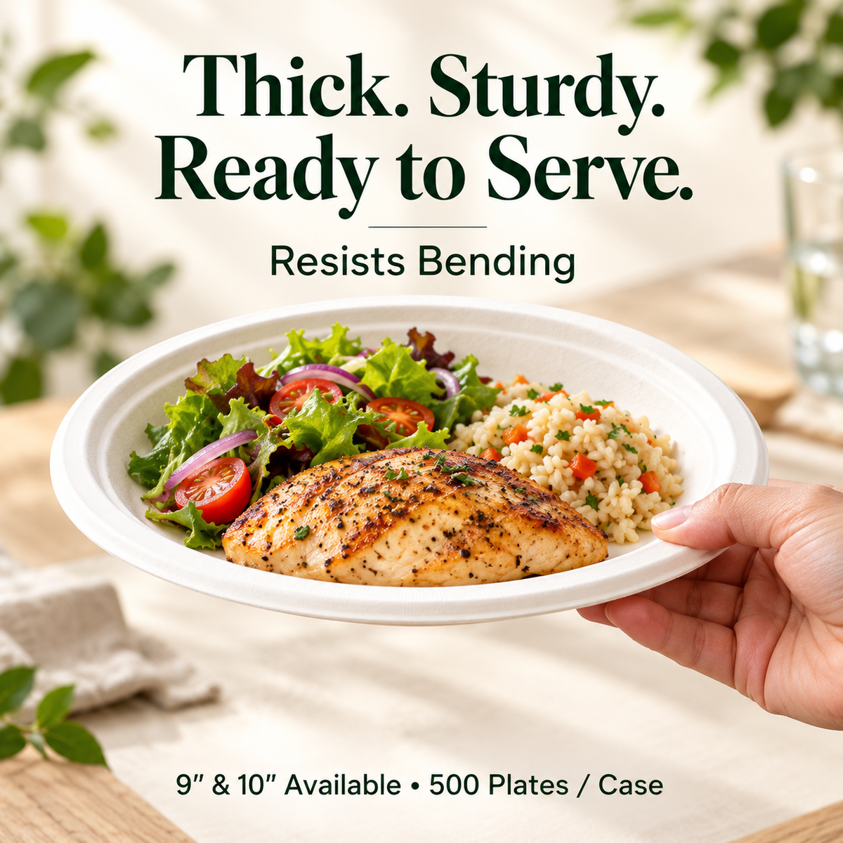 Round Biodegradable Disposable Plate - Case of 500