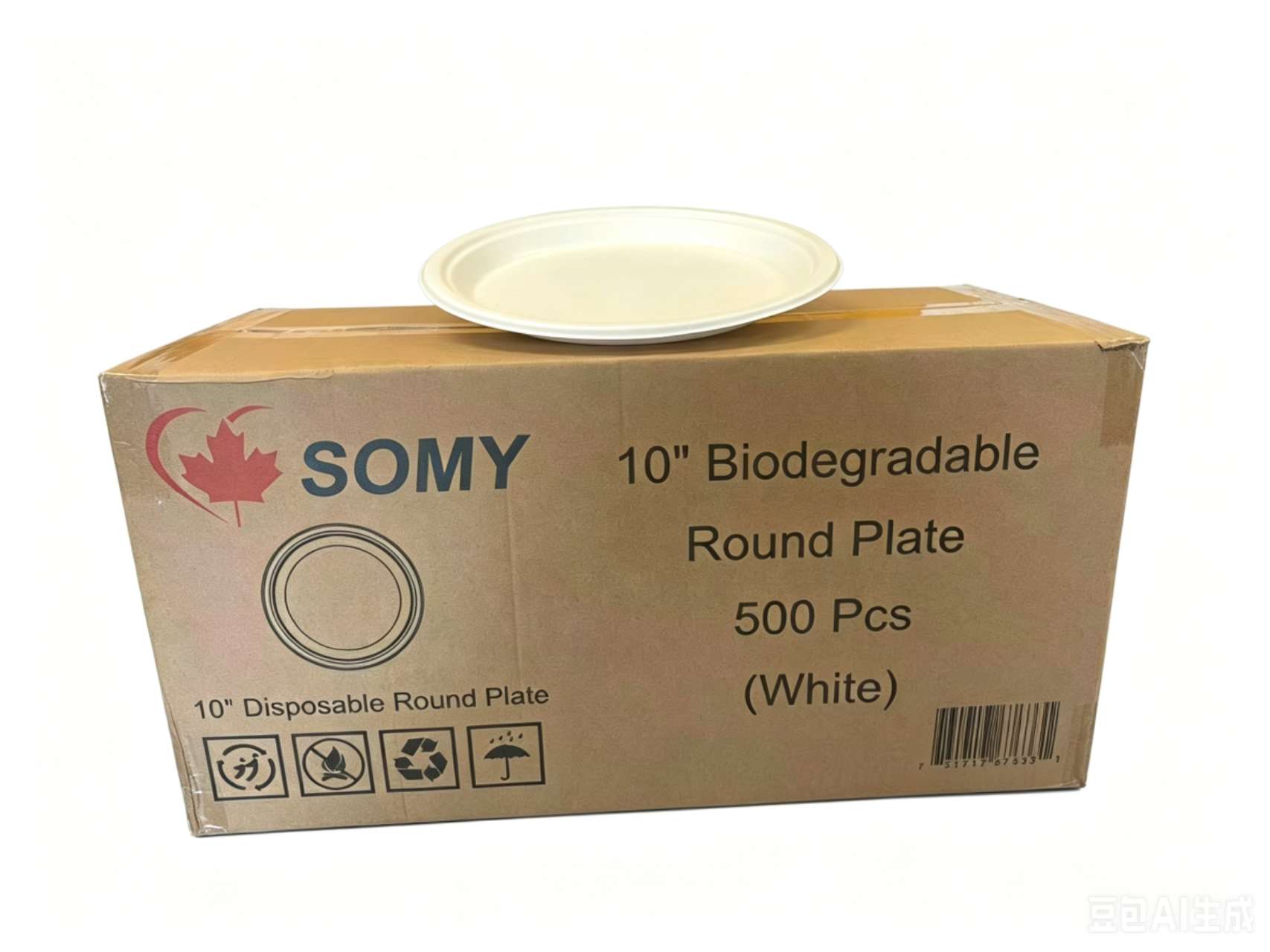 Round Biodegradable Disposable Plate - Case of 500