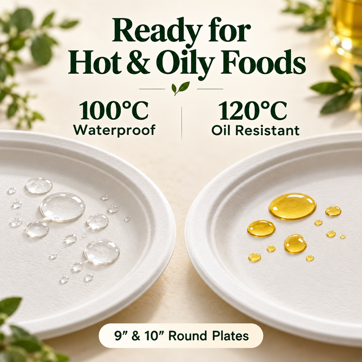 Round Biodegradable Disposable Plate - Case of 500