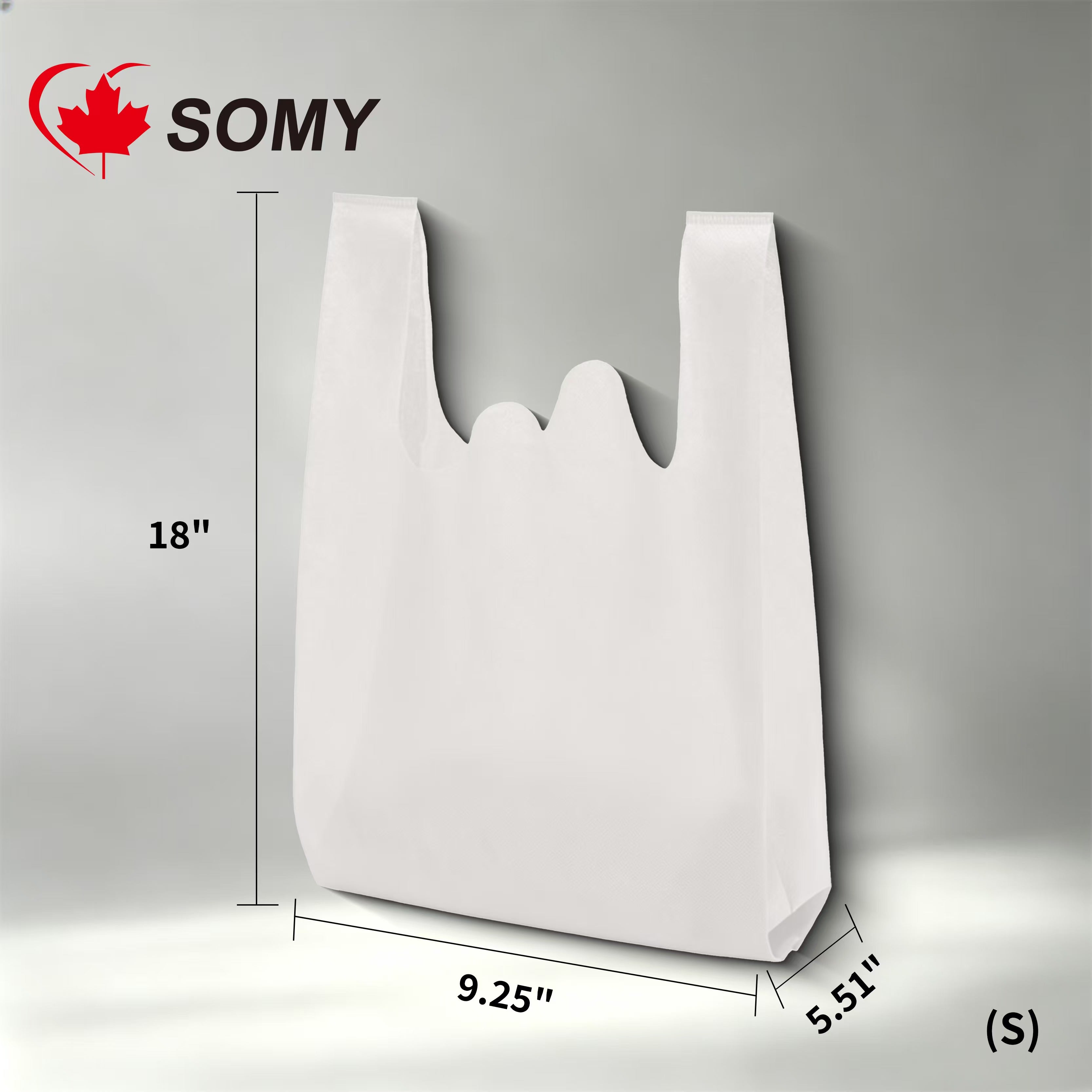 Non-Woven Bag – Small 18"×9.25"×5.51" | White & Brown | Retail & Takeout