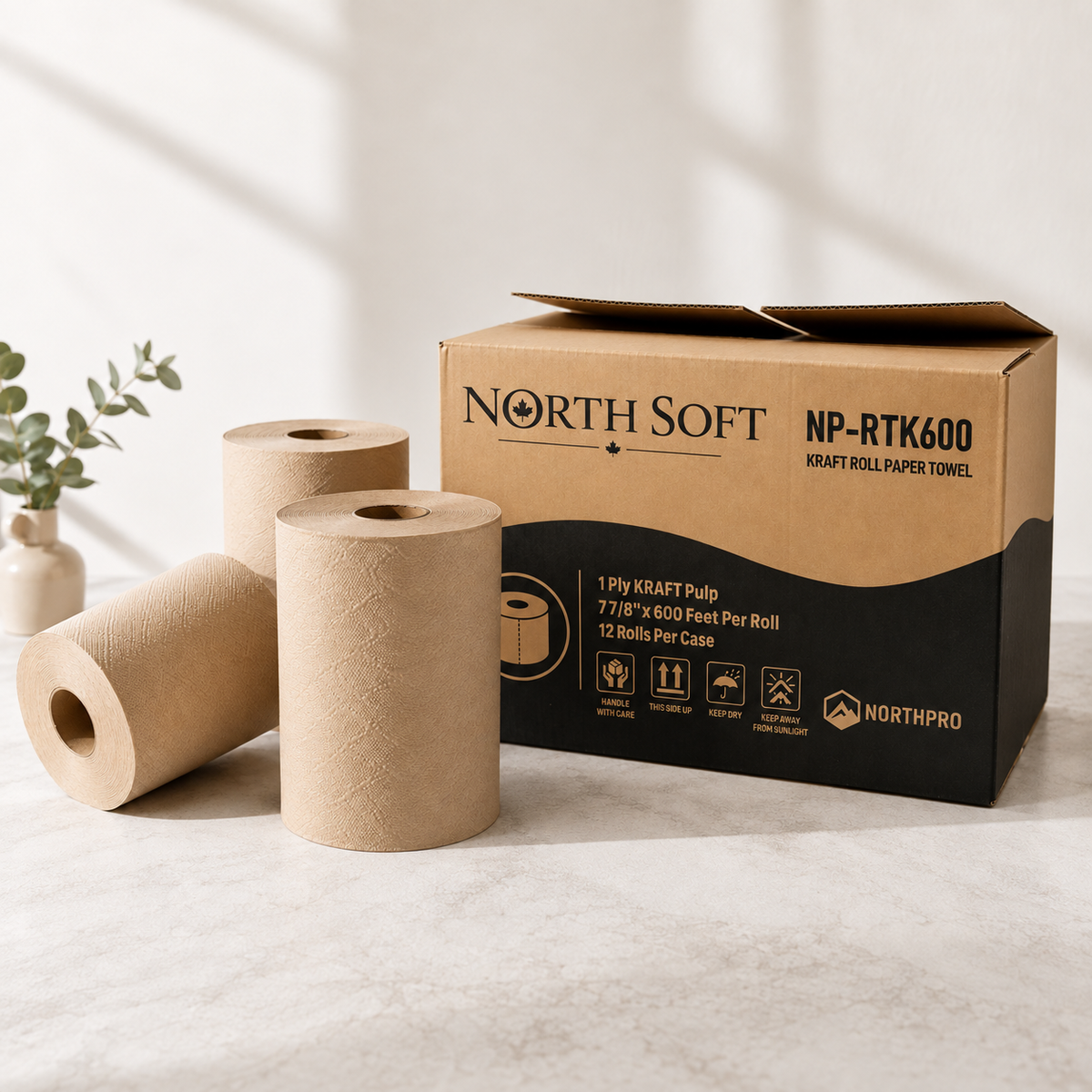 Paper Towel Roll – 7 7/8" x 600 ft, 12 Rolls/Case