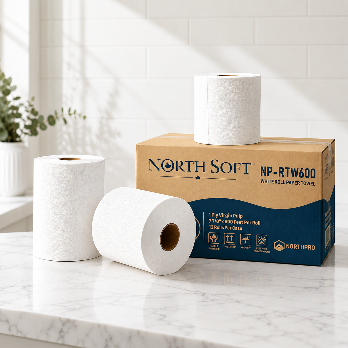 Paper Towel Roll – 7 7/8" x 600 ft, 12 Rolls/Case