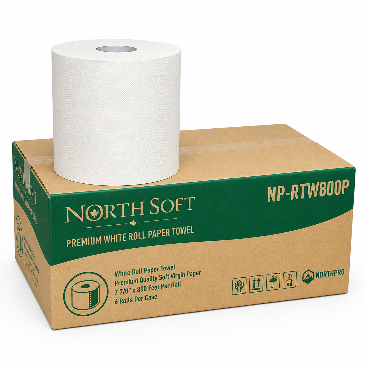 Premium Paper Towel Roll – 7 7/8" x 800 ft, 6 Rolls/Case