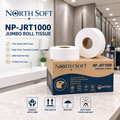 Toilet Paper Jumbo Roll – 2-Ply, 1000 ft, 12 Rolls/Case