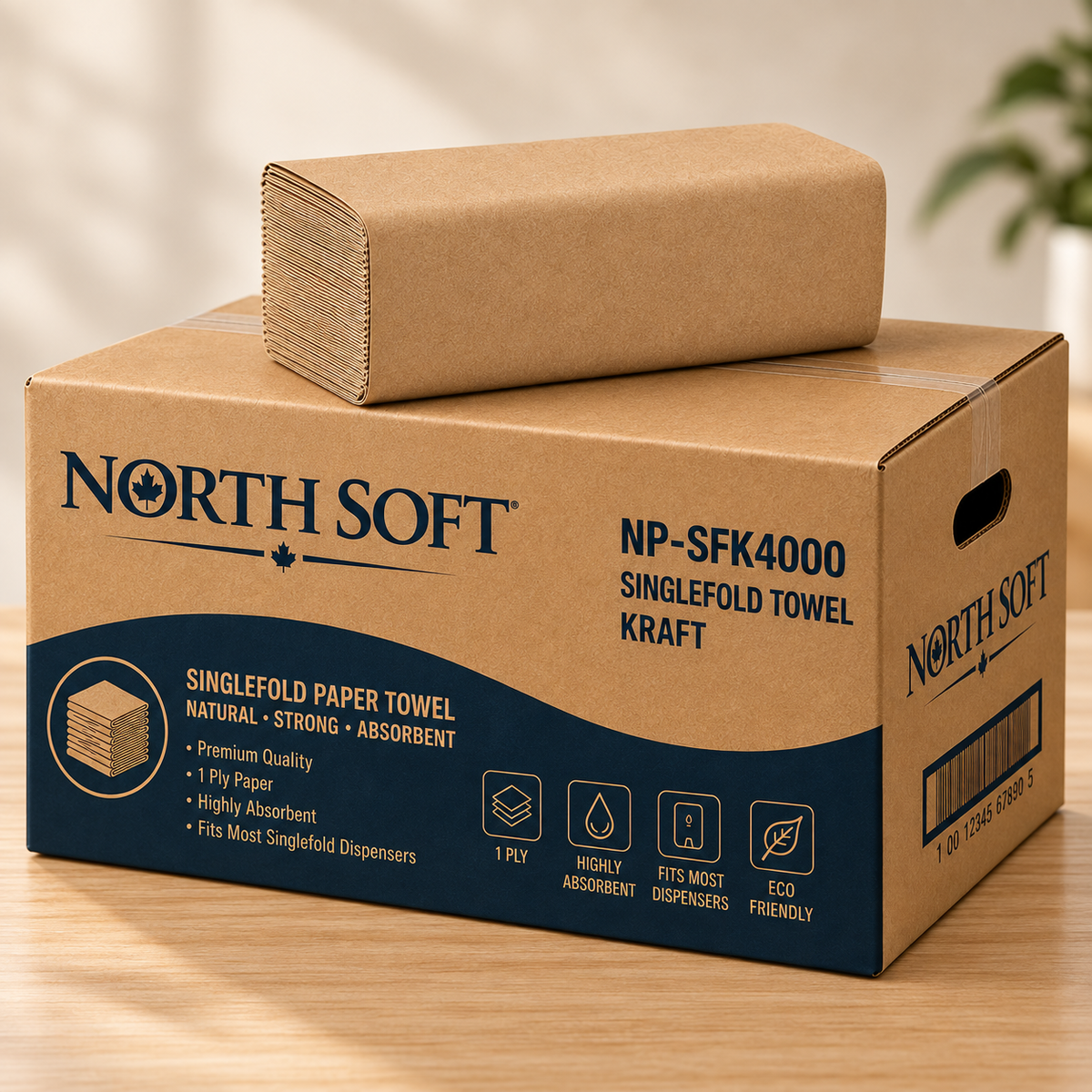 Single Fold Hand Paper Towel – 16 Packs/Case, 250 Sheets/Pack (4,000 Sheets)