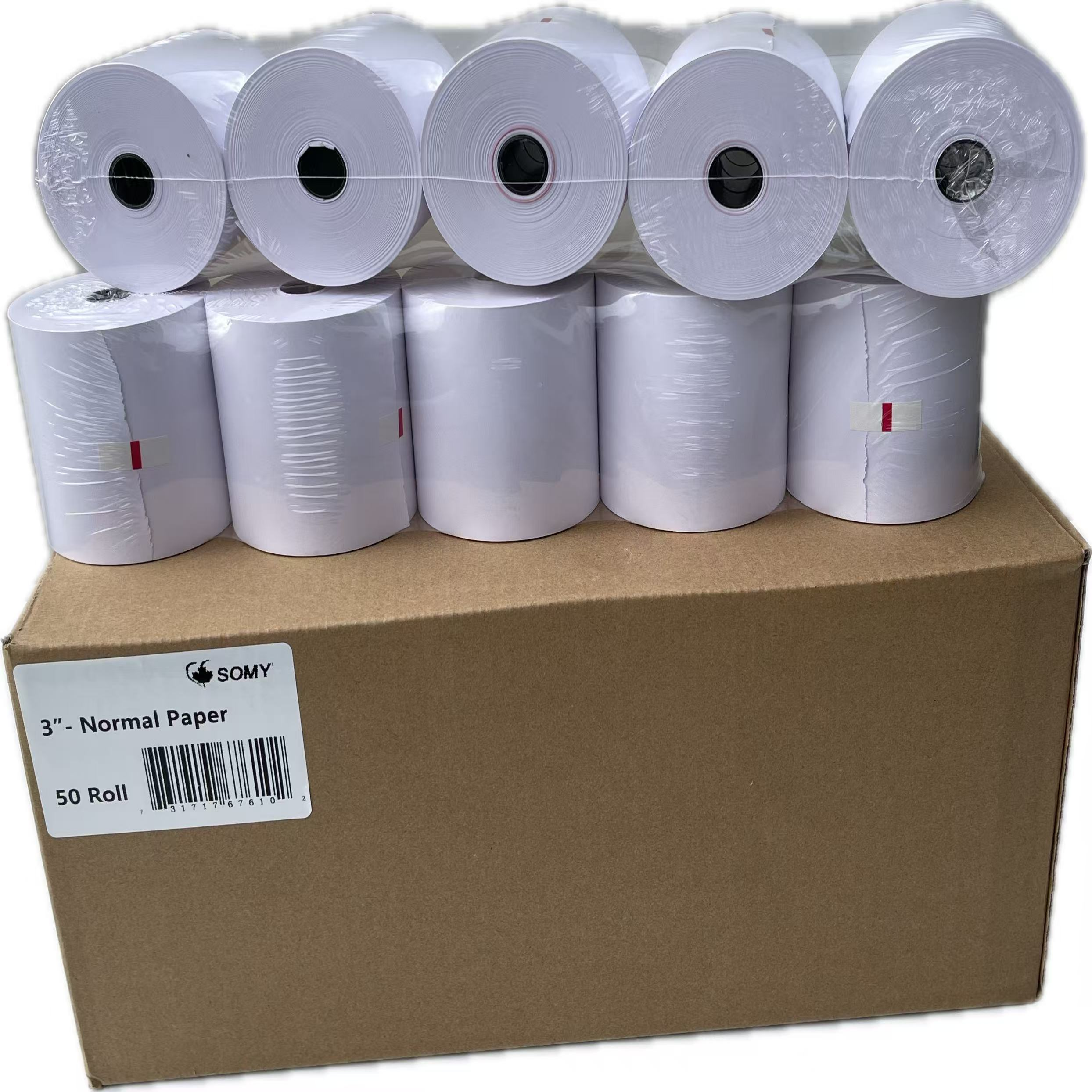 3" x 175' Bond Paper Rolls – 1-Ply, 50 Rolls/Case (Kitchen Printer Compatible)