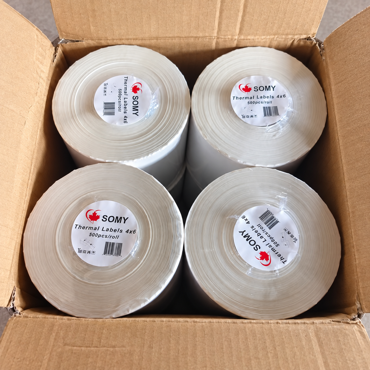 4" x 6" Thermal Shipping Labels – 500 Labels/Roll, 8 Rolls/Case