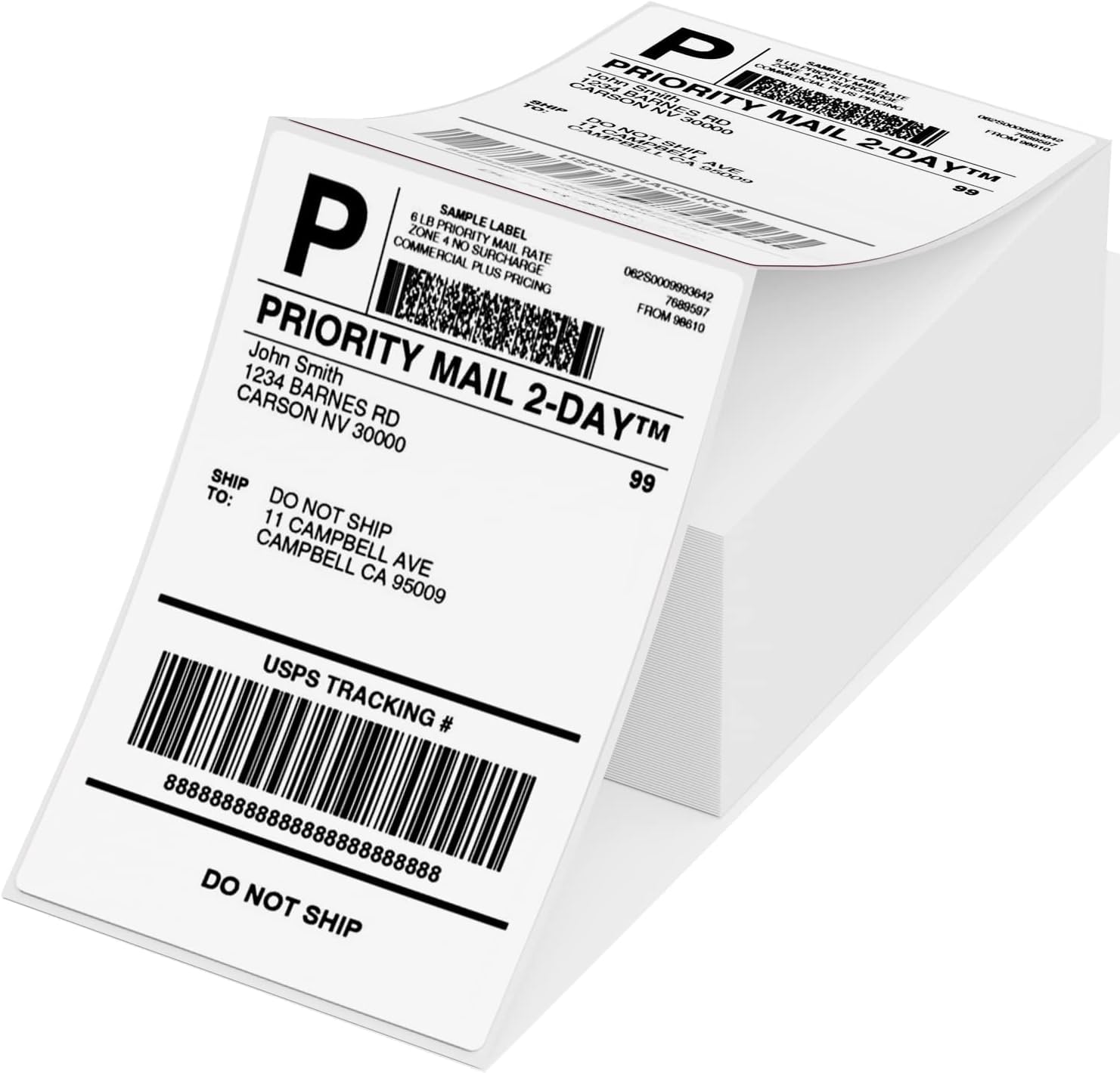 4" x 6" Thermal Shipping Labels – Fanfold, 500 Labels/Stack, 12 Stacks/Case