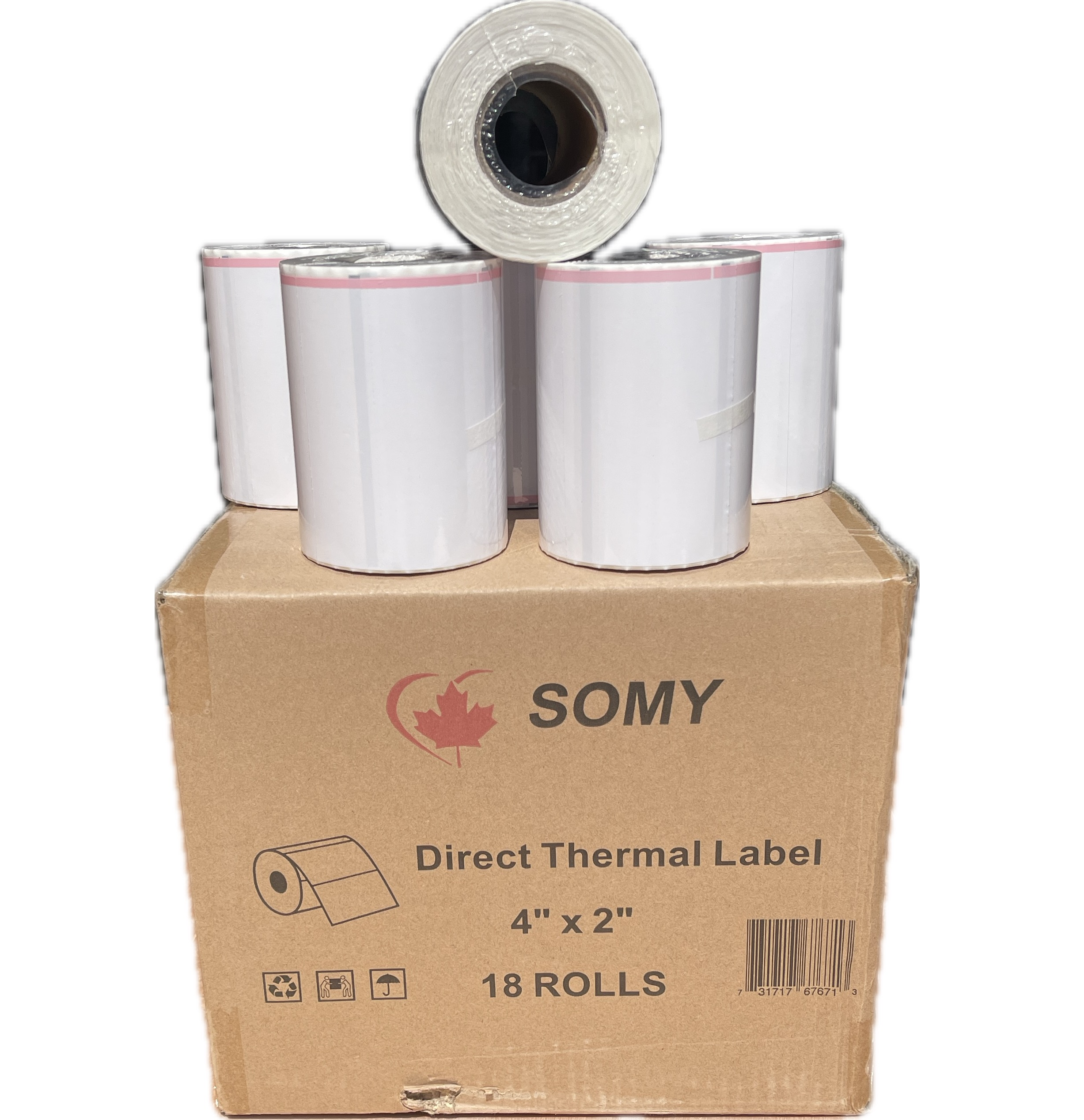 Canada Post RPO Shipping Labels – 2" Thermal, Waterproof, 605 Labels/Roll, 18 Rolls/Case