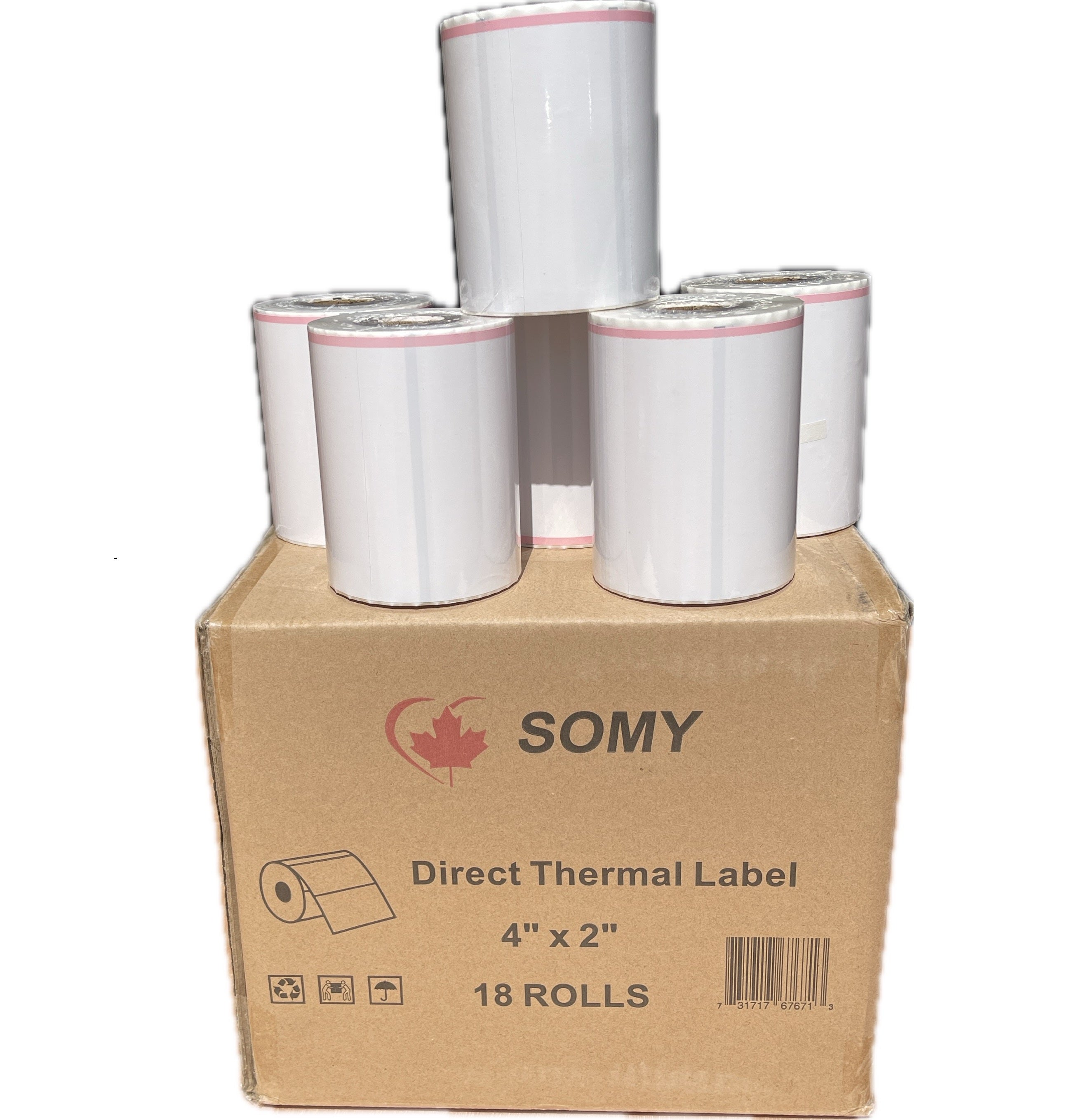 Canada Post RPO Shipping Labels – 2" Thermal, Waterproof, 605 Labels/Roll, 18 Rolls/Case